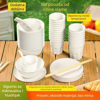 Jednokratni plastični set posuđa, okrugle zdjele i tanjuri, debljina 0.75 mm, kapacitet 1 porcija