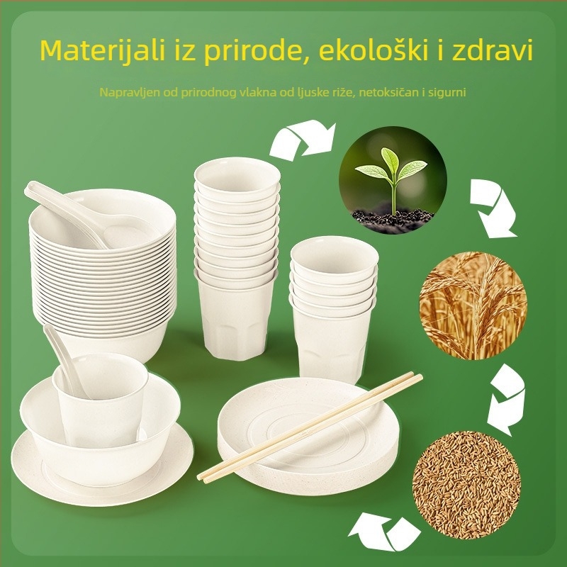 Jednokratni plastični set posuđa, okrugle zdjele i tanjuri, debljina 0.75 mm, kapacitet 1 porcija