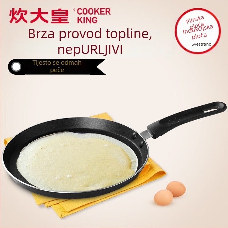 Tava za prženje – neprijanjajuća, 316 inox čelik, dvostruko dno, univerzalni štednjak, za palačinke i crepe