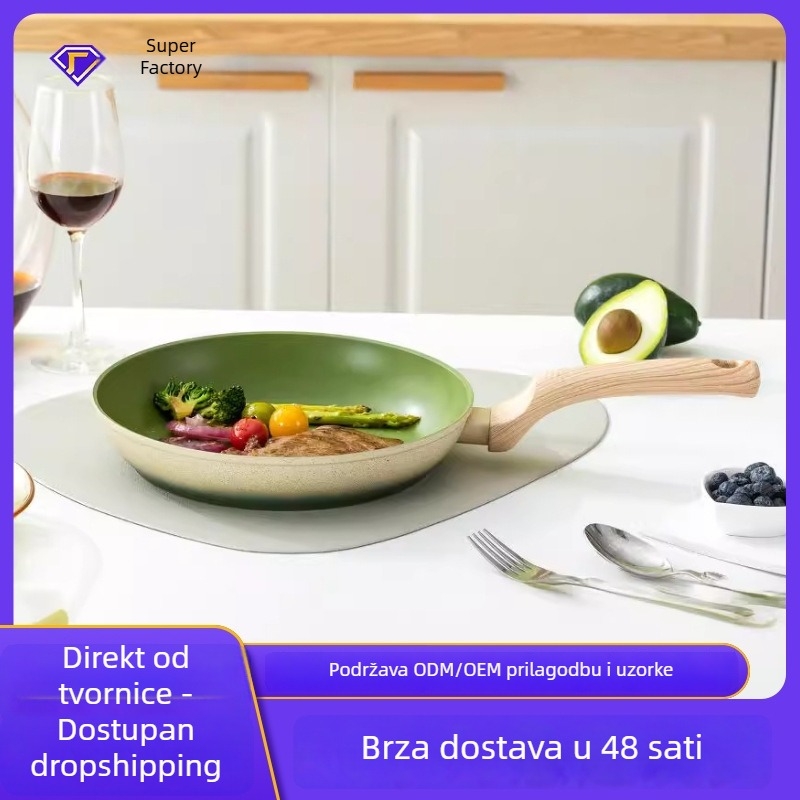 Tava za prženje – aluminijsko tijelo, neprijanjajuća površina, stakleni poklopac, višenamjenska, moderan dizajn