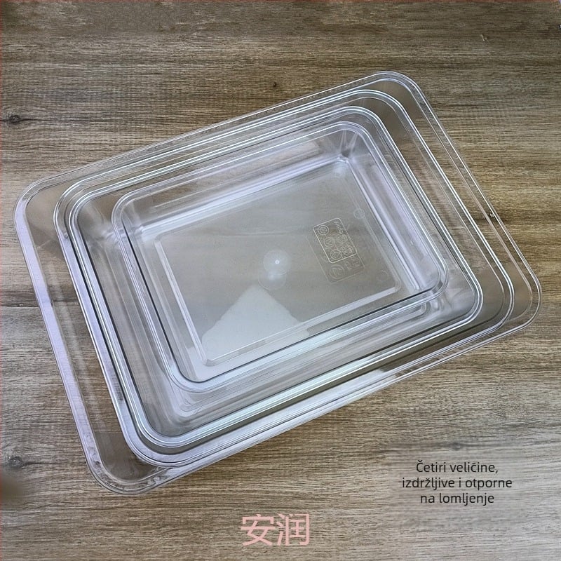 Pravokutni plastični plastićni pladanj za izlaganje delikatesa i hladnih jela, pogodna za mikrovalnu, stil Novi kineski stil