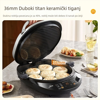 Midea MC-JKC3083 električni tiganj za palačinke s dvostrukim grijanjem, mehanička kontrola, uklonjiva i periva ploča