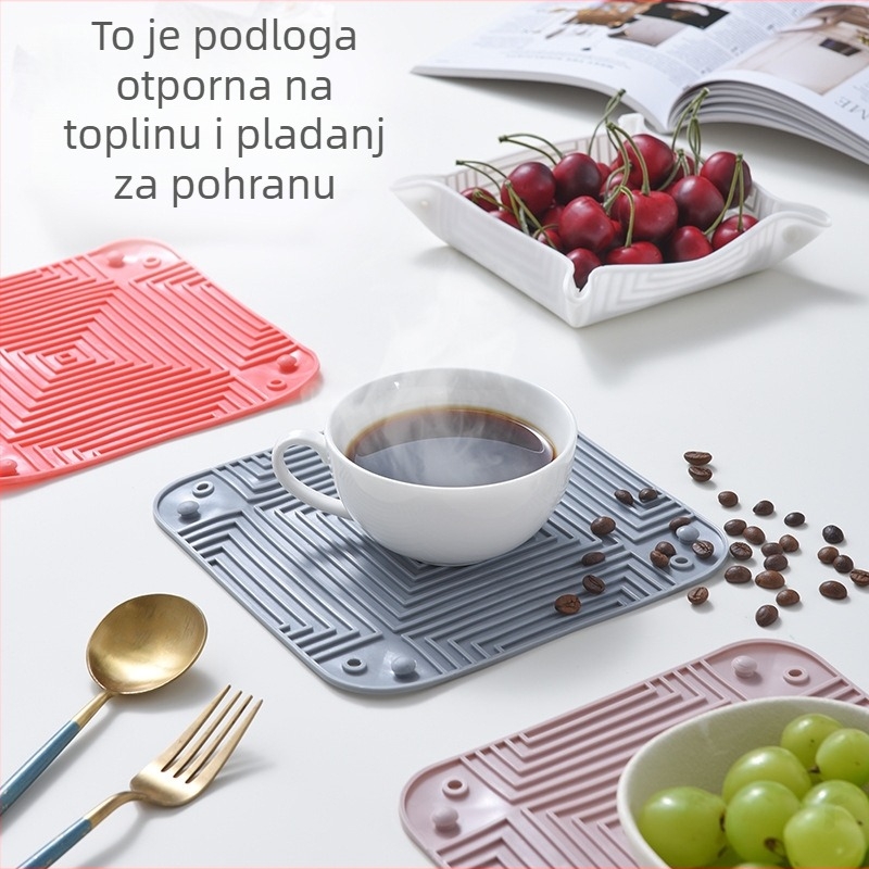 Beishan Willow plastični četvrtasti podmetač za čaše s prugastim uzorkom, moderni minimalistički stil, 2023-10-09