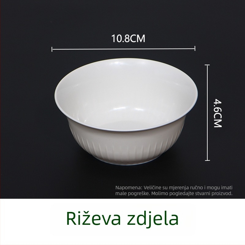 Jednokratni set posuđa od ljuskica riže za vanjsku upotrebu, biološki razgradivo, 10 porcija