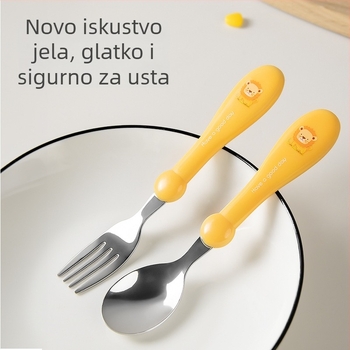 Dječji set noževa, vilica i žlica — 304 nehrđajući čelik — trening za jelo — kreativan stil