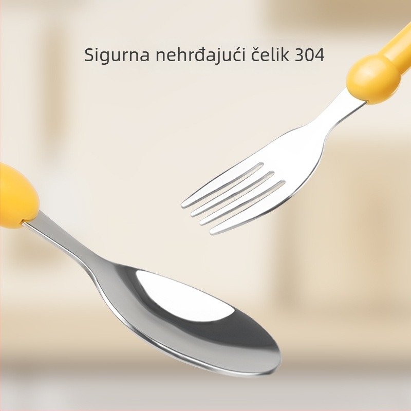 Dječji set noževa, vilica i žlica — 304 nehrđajući čelik — trening za jelo — kreativan stil
