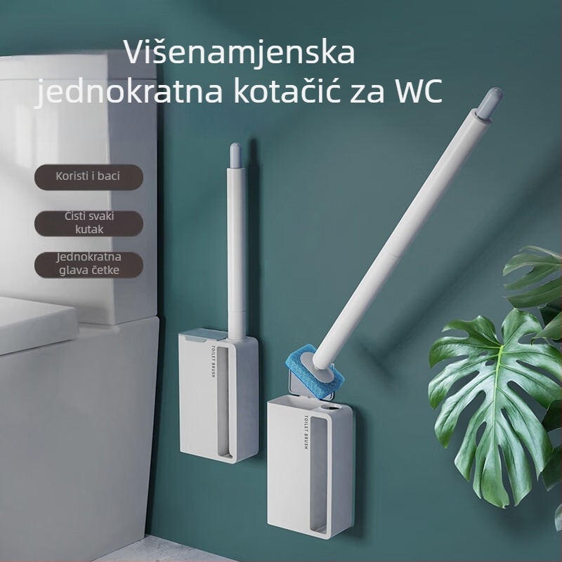 Jednokratna četka za WC s integriranim čistilom i zamjenjivom glavom (Plastika, 174 g, Kartonska kutija, 1 kom, Ljeto 2020)