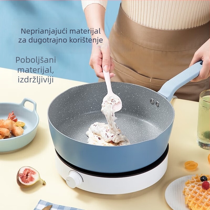 Neprijanjajući tiganj s Maifan kamenom, na plinski štednjak – prženje steakova, jaja, palačinki i duboko prženje