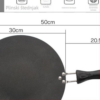 Neprijanjajuća tava od kovanog željeza s plosnim dnom, pogodna za palačinke, odreske i krepe