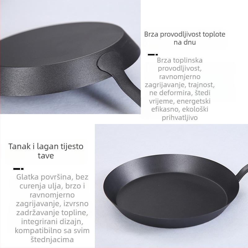 Lijevano željezna tava s neprijanjivim dnom, korejskog stila, model West German Iron Non-Stick Pan
