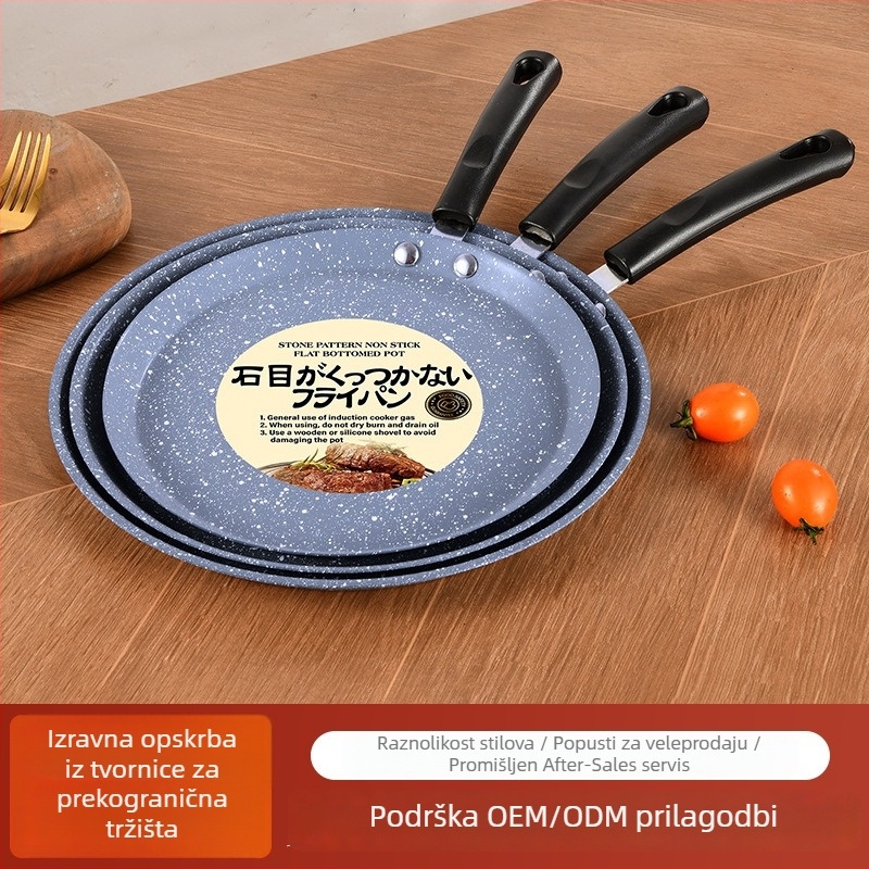 Korejskog stila neprijanjajući tiganj za palačinke, nehrđajući čelik, s jednim dnom, staklenim poklopcem, univerzalna štednjak