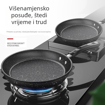 Maifanita tava za palačinke, non-stick, fina željeza, jednostruko dno, staklena poklopac, kompatibilno s indukcijom, modeli 20/22/24