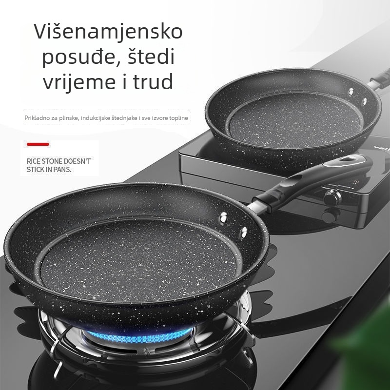 Maifanita tava za palačinke, non-stick, fina željeza, jednostruko dno, staklena poklopac, kompatibilno s indukcijom, modeli 20/22/24