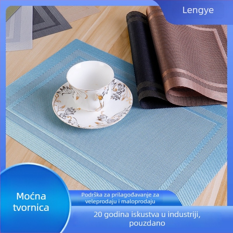 Set podložnika za stolom i podmetača za čaše, PVC i PET, četvrtastog oblika, moderni minimalistički stil