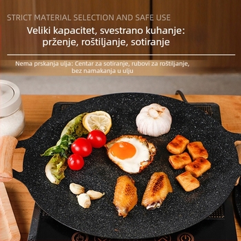 Vanjski korejski grill tiganj s premazom od Maifan kamena, neprijanjajući, pogodan za prženje, pečenje i dinstanje
