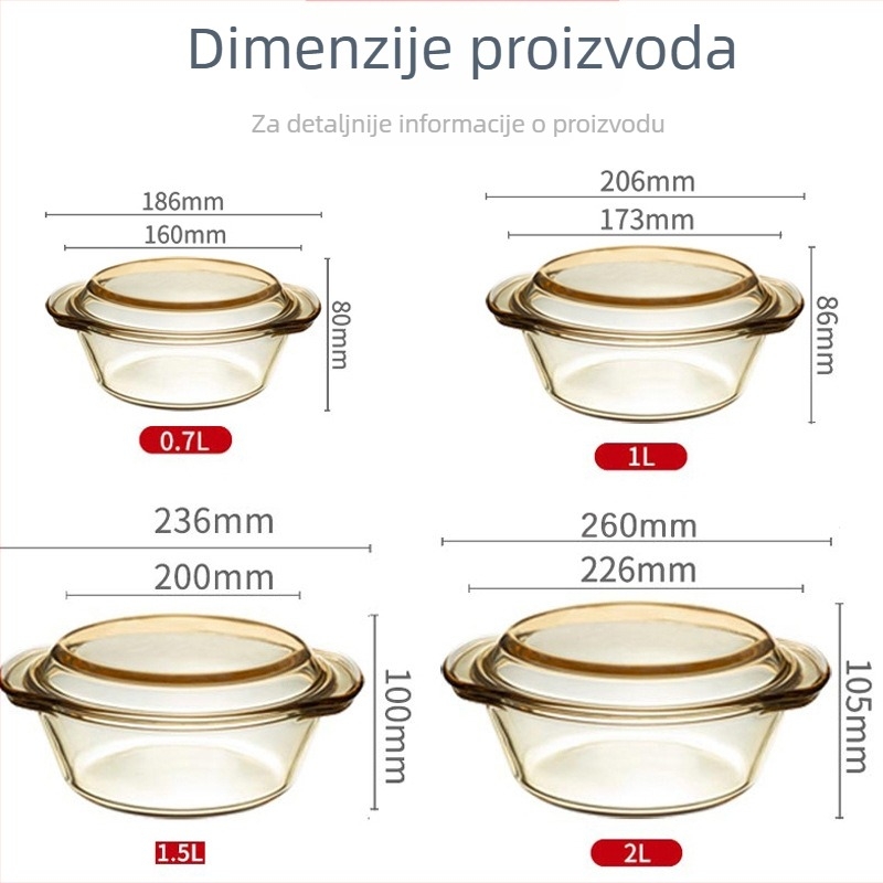 Jušna zdjela s poklopcem od visokobosilikatnog stakla • Spini • mikrotalasna sigurna • prilagodljivo