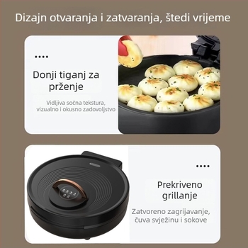 Malata 9321 Električni pancake pan s dvostrukim grijanjem, viseći dizajn, 1300W, 220V, za 4–5 porcija