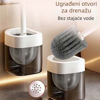 Plastična dugačka četka za zahod s bazom, bez bušenja, za zidnu ili podnu ugradnju