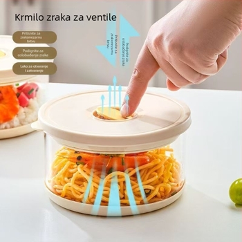 Staklena posuda za čuvanje hrane: okrugla, borosilikatno staklo, hermetički zatvarač, mikrotalasna sigurnost, kapacitet 800–1000 ml