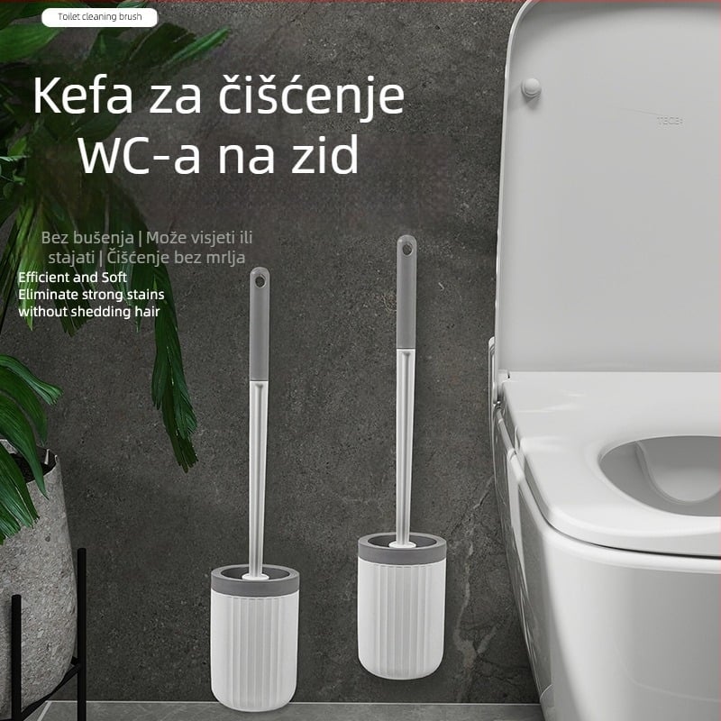 Zidna četka za zahod s bazom, dugim držalom, plastična konstrukcija