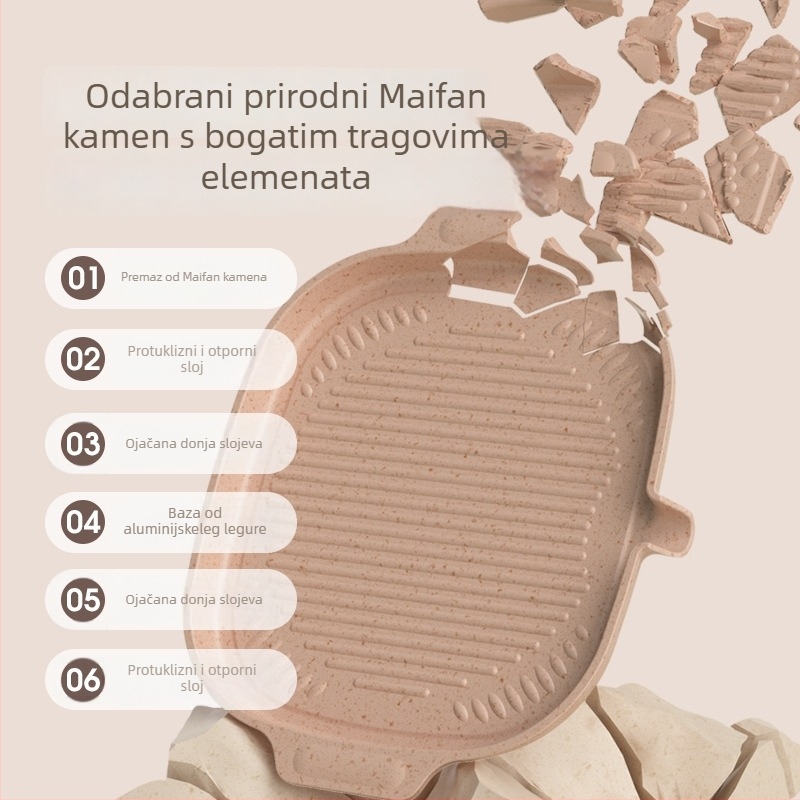 Korejski stil višenamjenska tava s Maifan kamenom za steak i roštilj