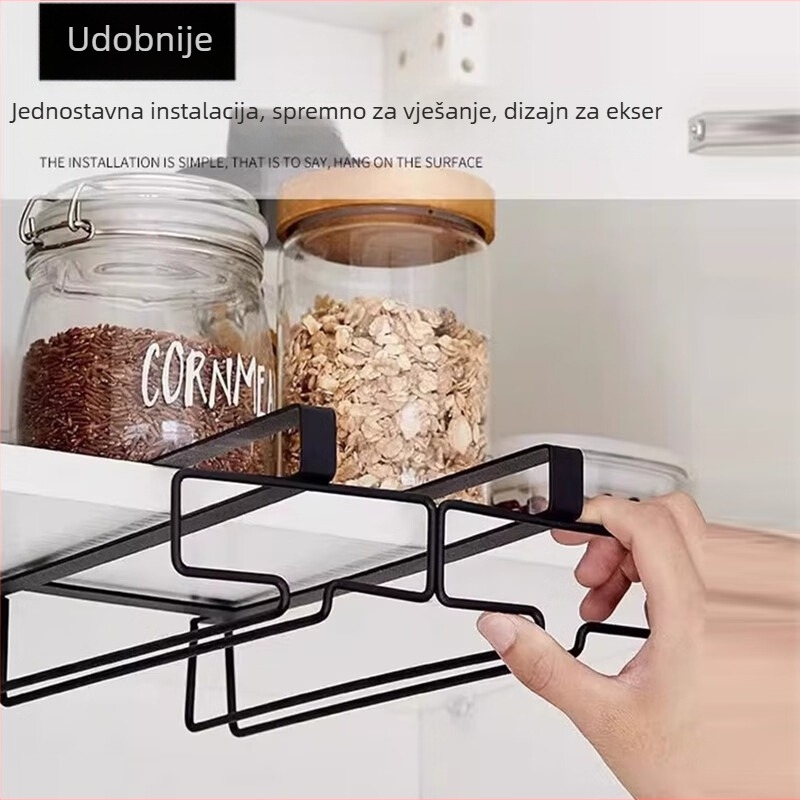 Stalak za čaše za vino, zidni, bez bušenja, od željezne žice, modernog jednostavnog stila, težina 181,3 g