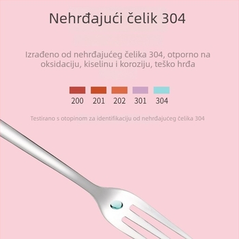 Voćna vilica od 304 nehrđajućeg čelika, kreativan stil, cvjetni uzorak, logotip otisnut, poliranje krpom