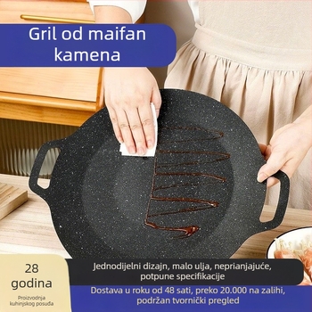Maifan kamen grill tiganj za kućnu i komercijalnu upotrebu, non-stick, željezni, okrugli, korejskog stila vanjski Teppanyaki roštilj
