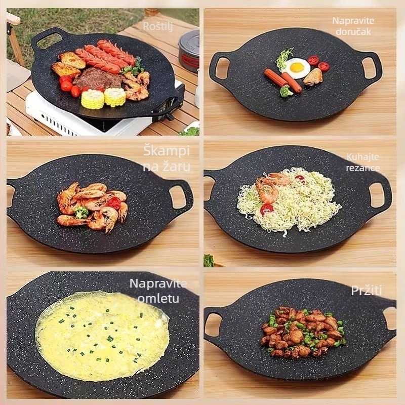 Maifan kamen grill tiganj za kućnu i komercijalnu upotrebu, non-stick, željezni, okrugli, korejskog stila vanjski Teppanyaki roštilj