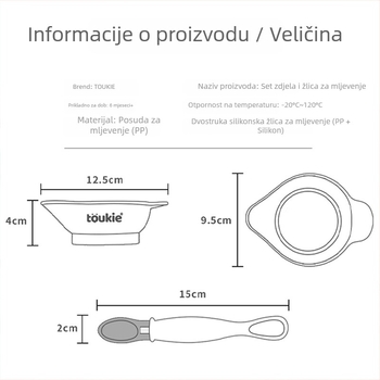 Toukie set posuđa za bebe - polipropilen, pogodno od 3 mjeseca, 48 komada