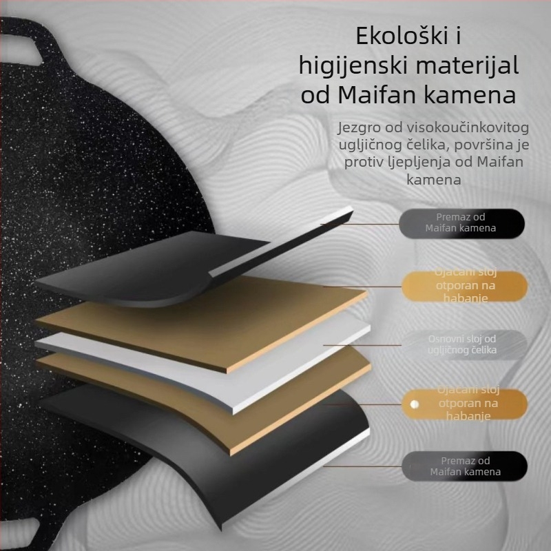 Vanjska korejska pločica za roštilj s keramičkim Maifan kamenom, neprijanjajuća, okrugla željezna ploča, težina 1,5 kg, kompatibilna s otvorenim plamenom i indukcijom, za kampiranje i komercijalnu uporabu