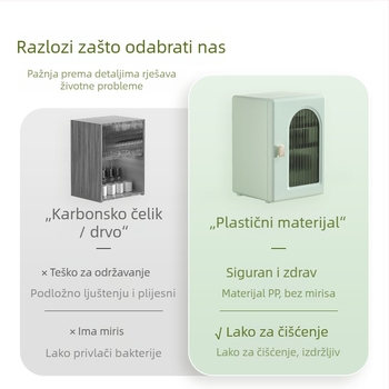 Stolni držač čaša - Višerazinski držač čaša, zaštita od prašine i odvod (ABS+HIPS; Velik kapacitet; Svijetao luksuzan dizajn)