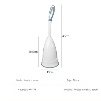 Set četke za WC za kućnu upotrebu s postoljem, dvostruka četka s mehanizmom otvaranja i zatvaranja, plastika, Mcqueen, 240 g