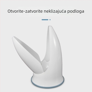 Set četke za WC za kućnu upotrebu s postoljem, dvostruka četka s mehanizmom otvaranja i zatvaranja, plastika, Mcqueen, 240 g