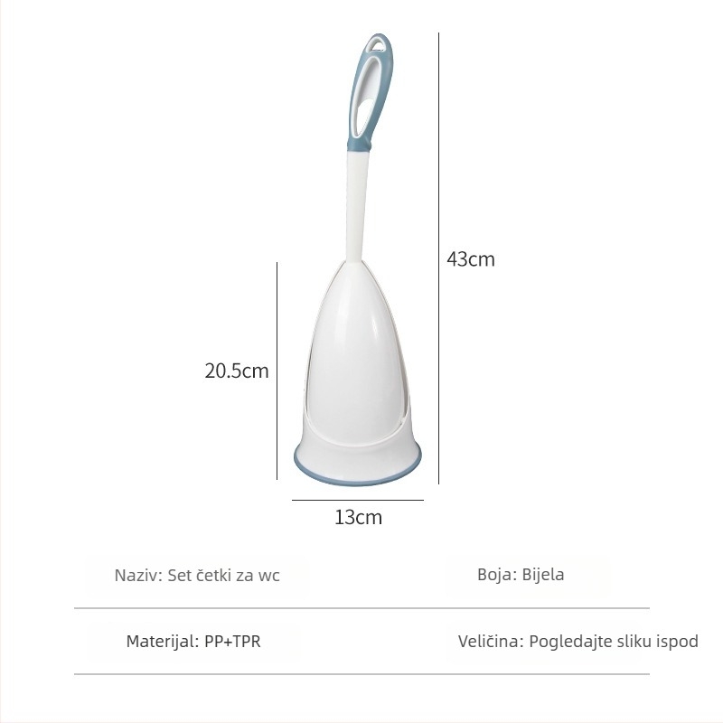 Set četke za WC za kućnu upotrebu s postoljem, dvostruka četka s mehanizmom otvaranja i zatvaranja, plastika, Mcqueen, 240 g