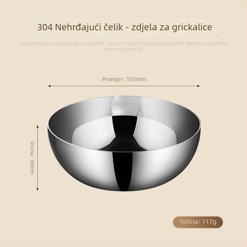 304 nehrđajući čelik – posuda za začine i umake, okrugla, moderna minimalistička elegancija, mikrovalna pećnica nije prikladna