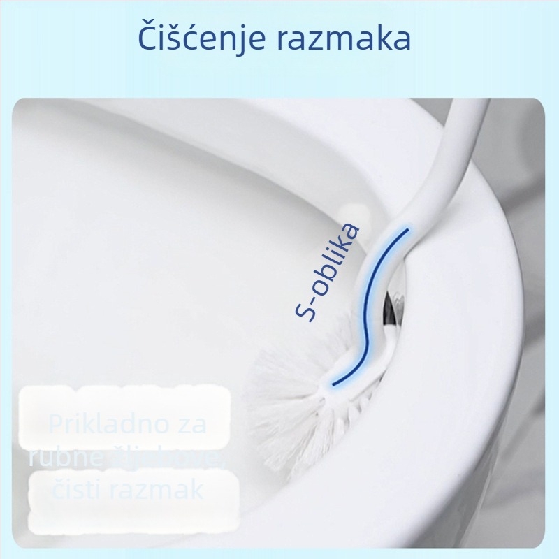 Četka za WC s S-oblikom dugom drškom, Miaojie marka, plastični materijal, 1 kom