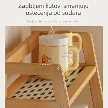 Stolni regal za pohranu od bambusa, 2 sloja, višestruka namjena, minimalistički