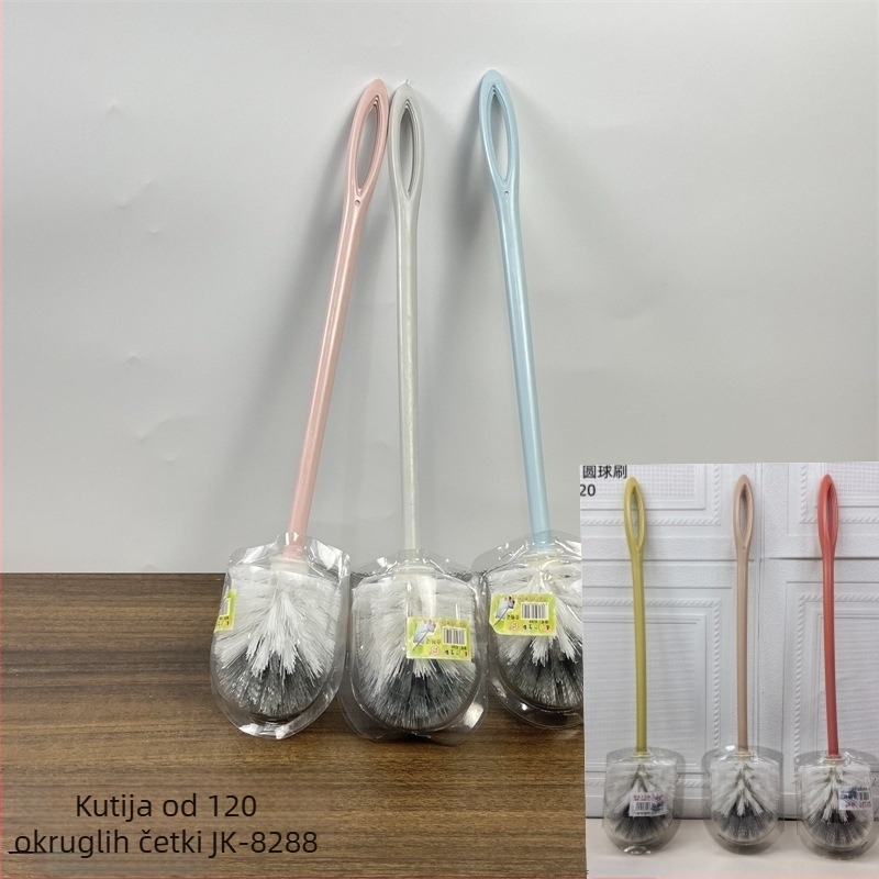 Plastična četka za WC, okruglog oblika, dizajn bez mrtvih uglova, ambalaža s mjehurićima, težina 95 g, Podrijetlo: Linyi, Shandong
