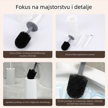 Četka za zahod s dugačkim drškom za čišćenje kutova, zidni set za kupaonicu