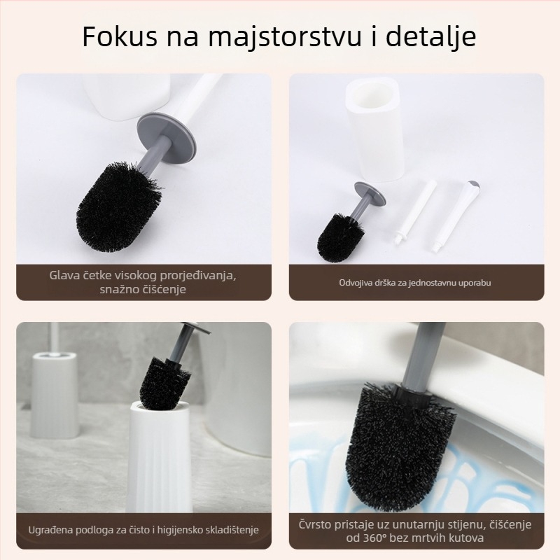 Četka za zahod s dugačkim drškom za čišćenje kutova, zidni set za kupaonicu