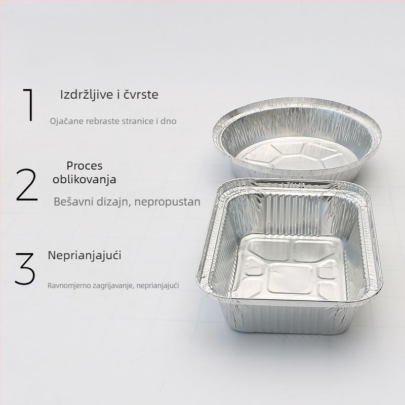 Aluminijska folijska posuda za roštilj za mozak, Enoki gljive i školjke – 550 ml kutija od folije za ručak, željezni BBQ alat