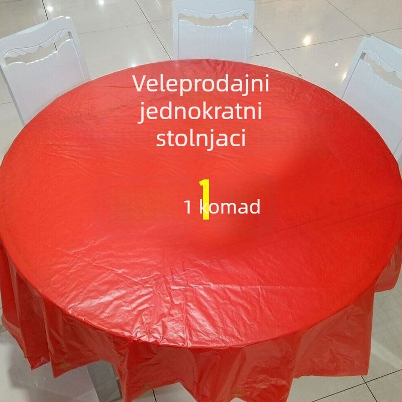 Jednokratni debeli plastični stolnjak, vodootporan i otporan na masnoću, za kućnu i poslovnu upotrebu, za vjenčanja i bankete.