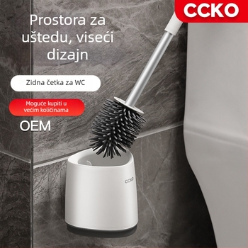 CCKO set četke za WC, zidni držač, bez bušenja, izdržljiva plastična konstrukcija, temeljito čišćenje