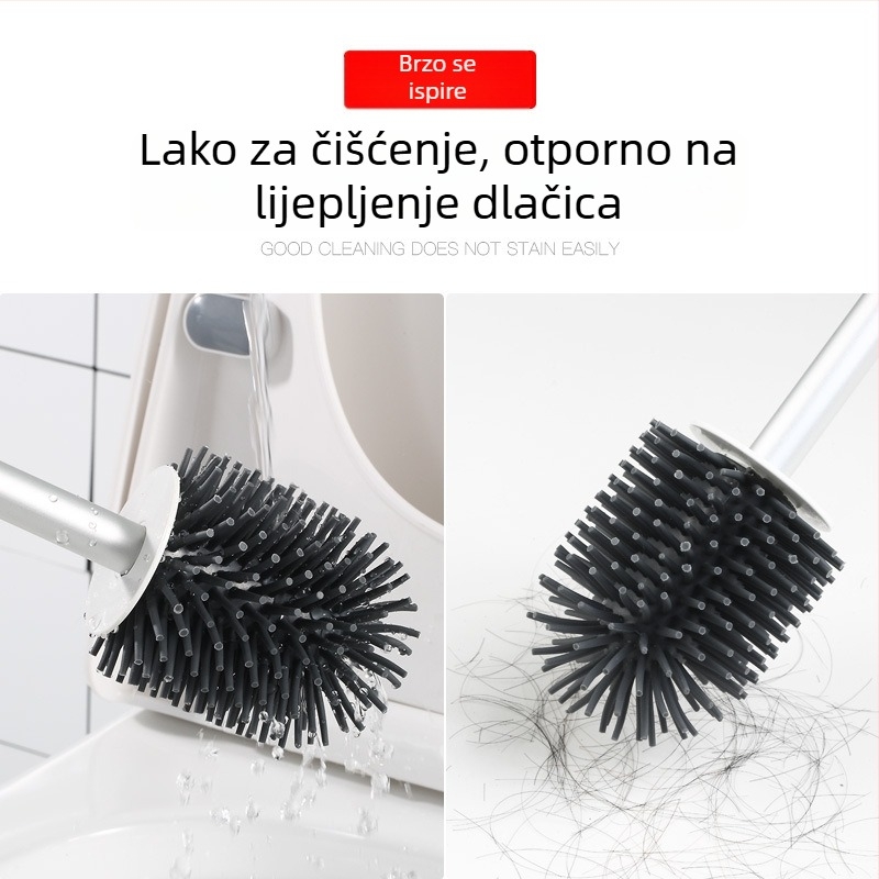 CCKO set četke za WC, zidni držač, bez bušenja, izdržljiva plastična konstrukcija, temeljito čišćenje