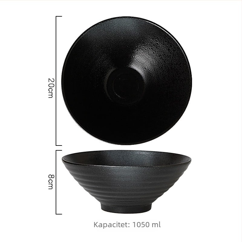 Keramična zdjela za ramen, kružnog oblika, mikrovalna kompatibilna, površina pod glazurom, prilagodljiva