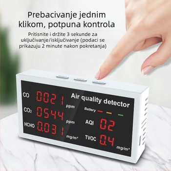 Prijenosni monitor kvalitete zraka u unutarnjim prostorima, detektor formaldehida (HCHO) i CO2