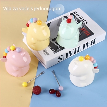 Set vilica za voće, nehrđajući čelik, moderan minimalistički stil, crtani motiv, za djecu