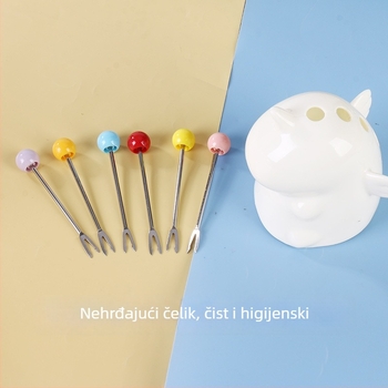 Set vilica za voće, nehrđajući čelik, moderan minimalistički stil, crtani motiv, za djecu