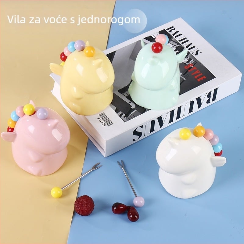 Set vilica za voće, nehrđajući čelik, moderan minimalistički stil, crtani motiv, za djecu